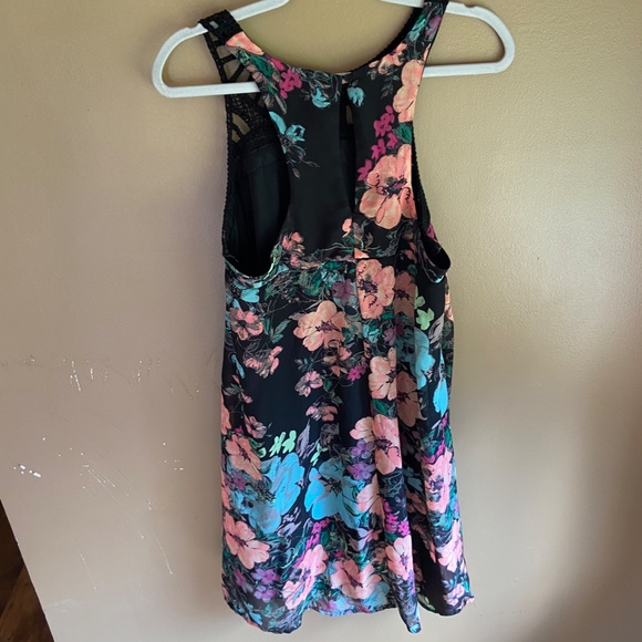 LADIES WOMEN  XL MULTI COLOR BLUE PINK BLACK DRESS - Picture 5 of 5